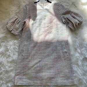 rainbow boucle shift dress